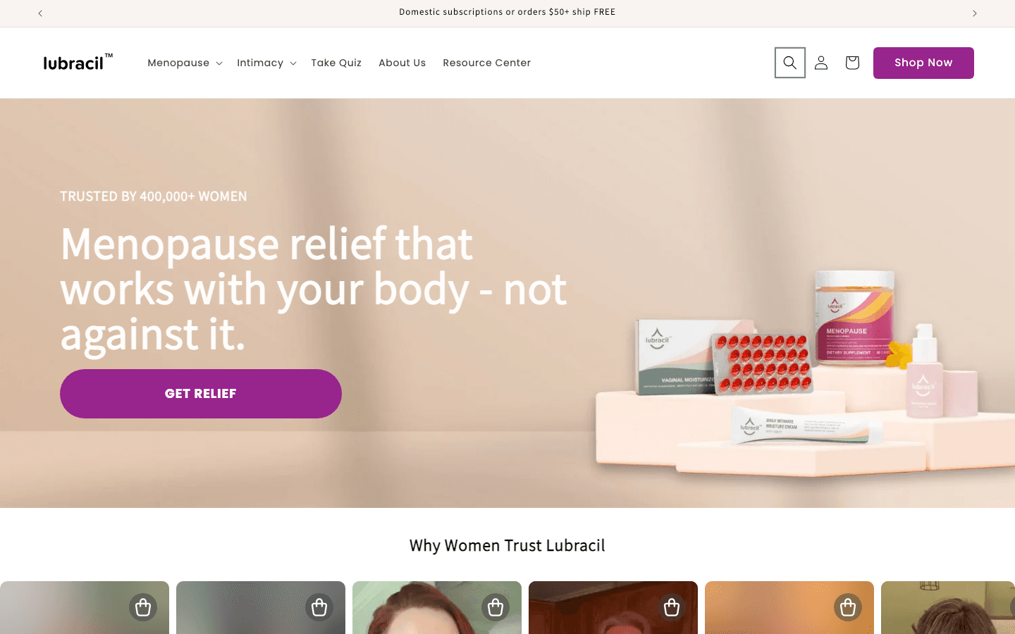 Verified live client Shopify store: Lubracil - Health & Nutritional Supplements